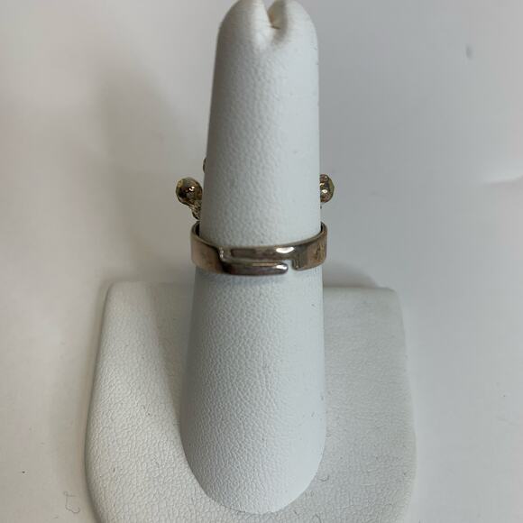 Rhinestone Crown Ring Silver Sz 6.5 - Picture 2 of 3